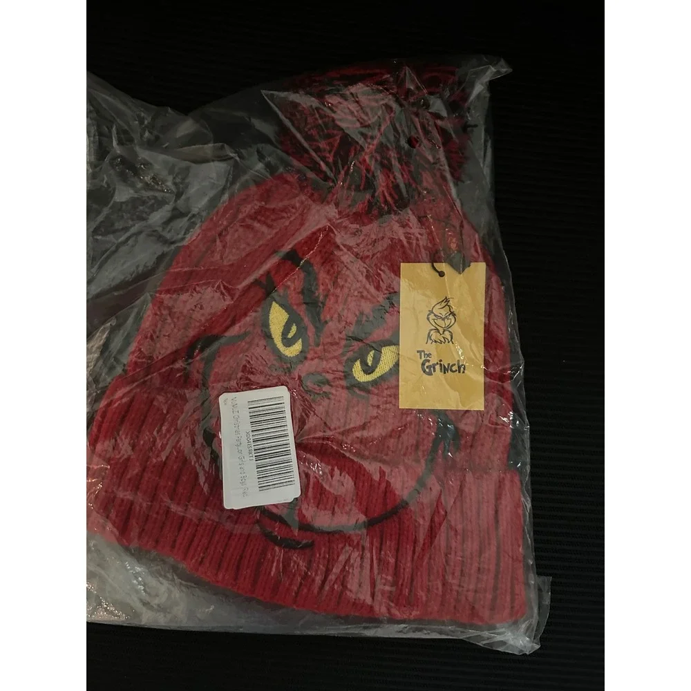 NWT The Grinch Kids Beanie Hat‎ Winter Toboggan Christmas Dr. Seuss Green Red